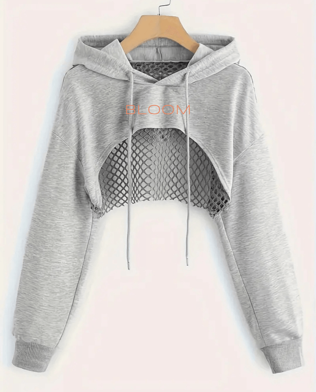 Bloom Fitness signature logo mesh back cropped hoodie - a best seller!