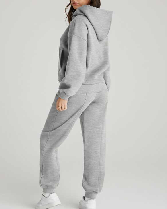 Women's grey hoodie and sweatpants - the classic grey sweatsuit