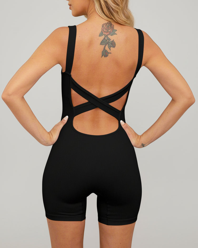 Ribbed activewear bodysuit