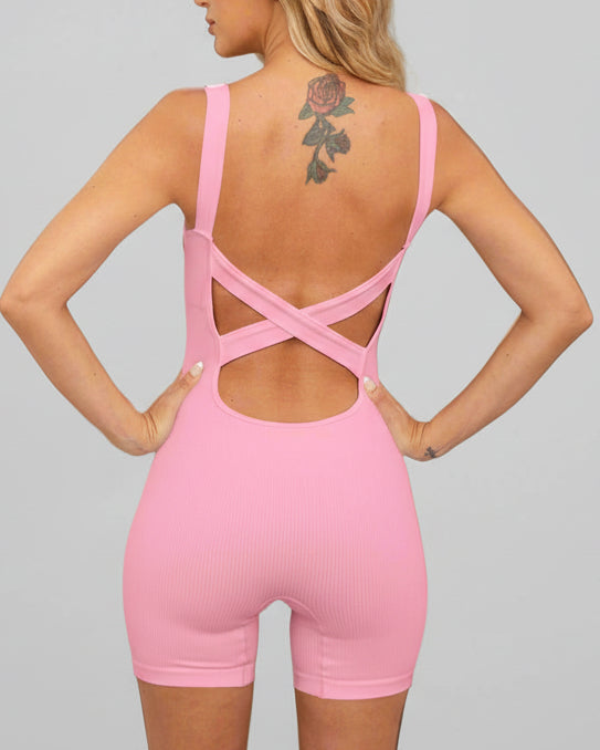 Ribbed activewear bodysuit